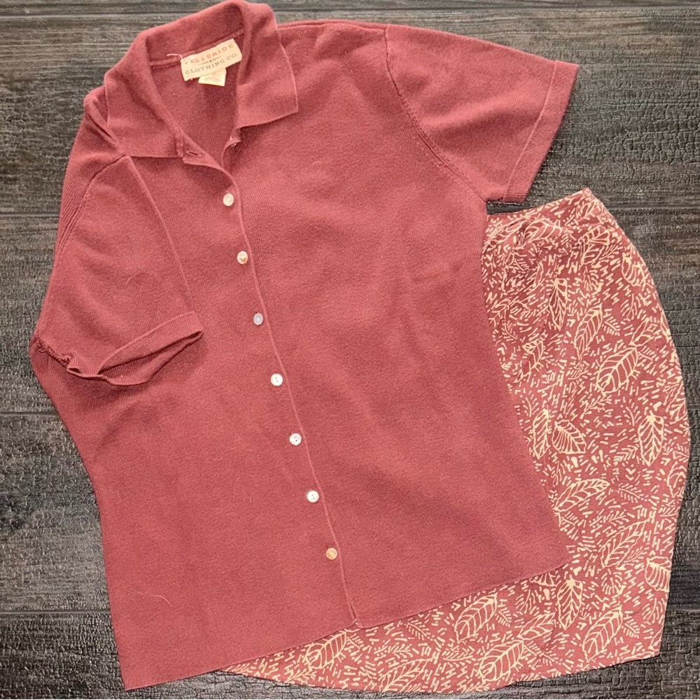 Telluride Clothing Co. Women's Rust Wrap Skirt and Top Set